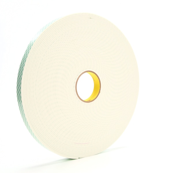 Double Sided Foam Tape, 1"x36 yds., 1/8", Natural, PK9